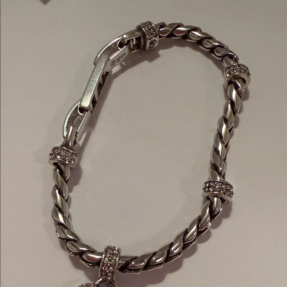 Brighton Silver Heart Charm Bracelet with Floral Drawstring Pouch - Multicolor - Picture 11 of 12